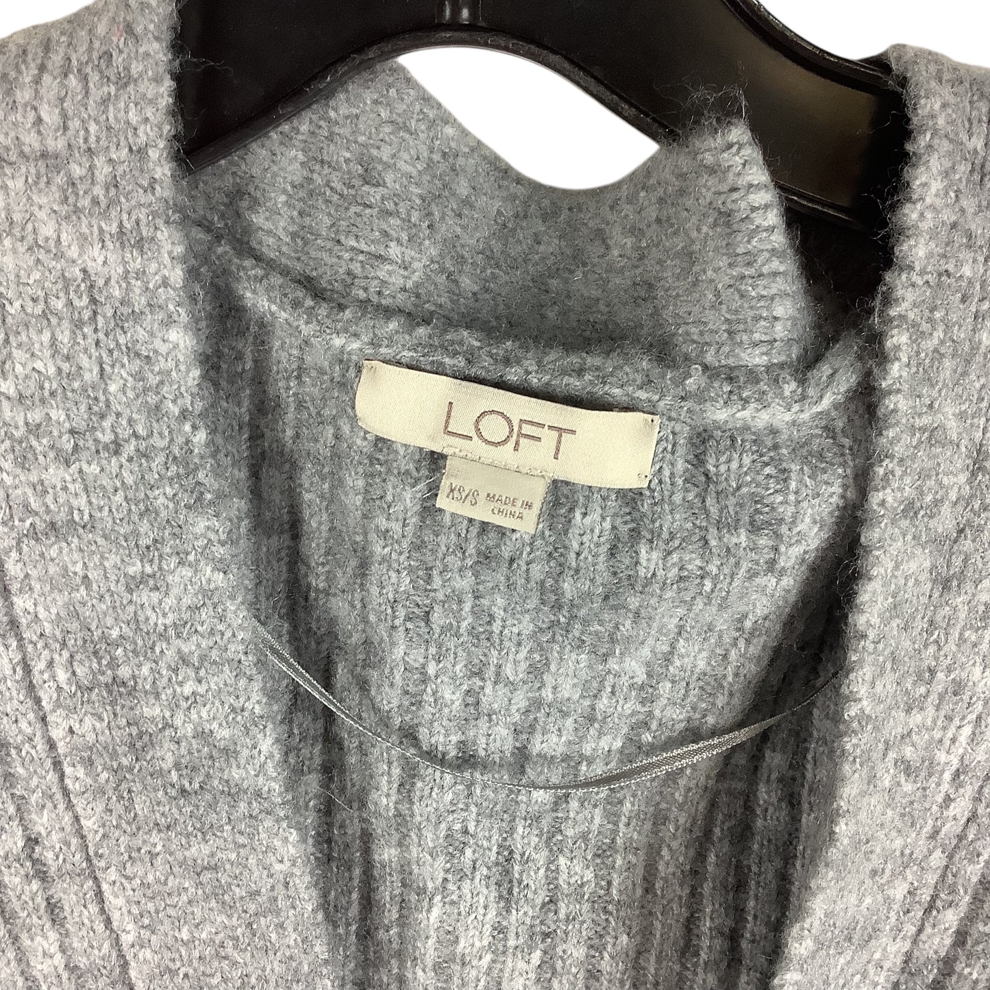 Sweater Cardigan By Loft In Grey, Size: Xs/S