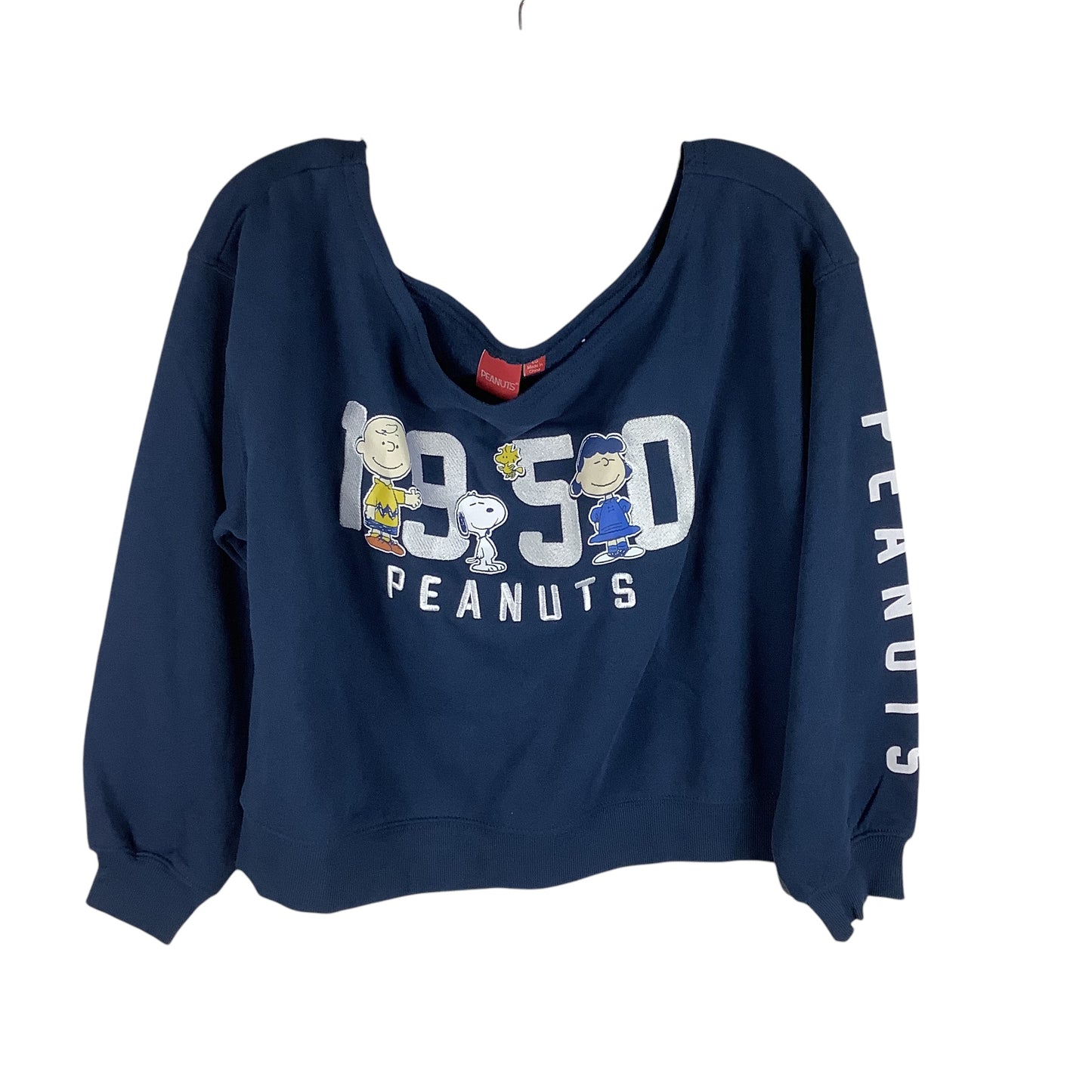 Sweatshirt Crewneck By Clothes Mentor In Navy, Size: L