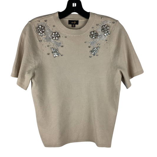 Top Short Sleeve By Clothes Mentor In Cream, Size: L