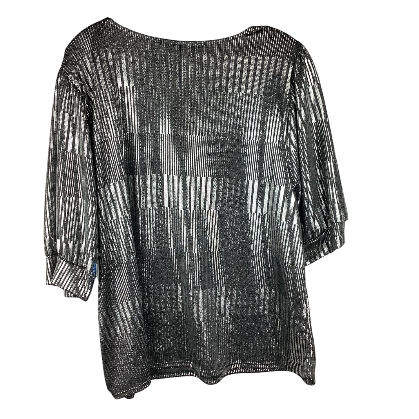 Top Short Sleeve By Clothes Mentor In Silver, Size: Xl