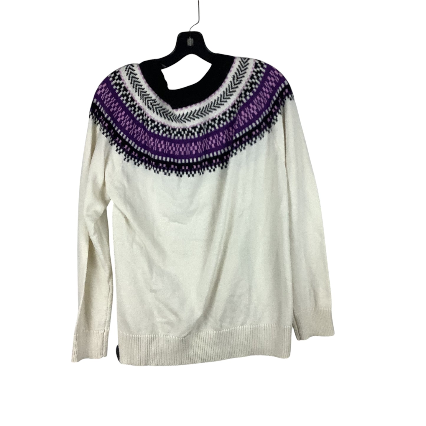 Sweater By Talbots In Purple & White, Size: L