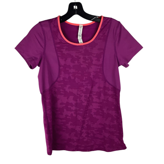 Athletic Top Short Sleeve By Lululemon In Purple, Size: 4