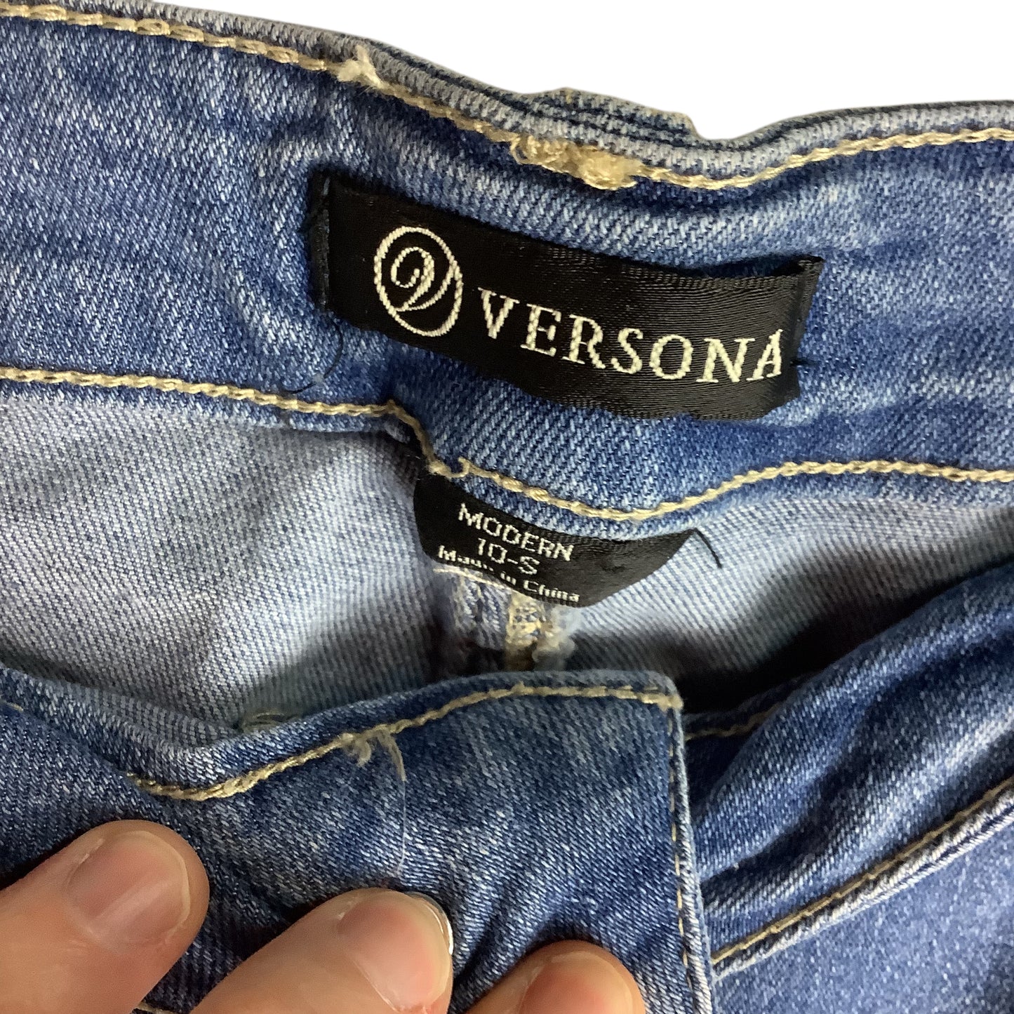 Jeans Flared By Versona In Blue Denim, Size: 10 S