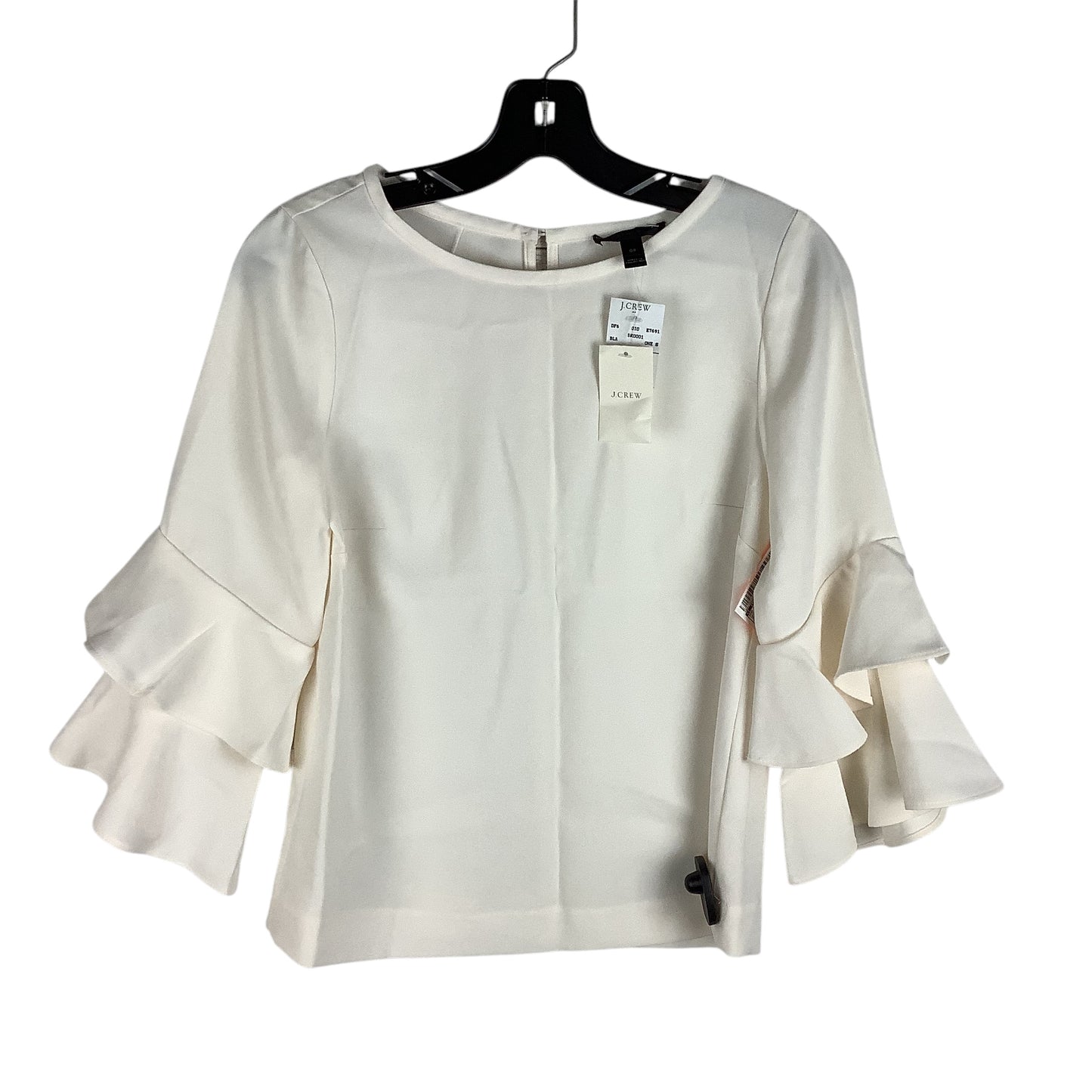 Top Long Sleeve By J. Crew In White, Size: 0p