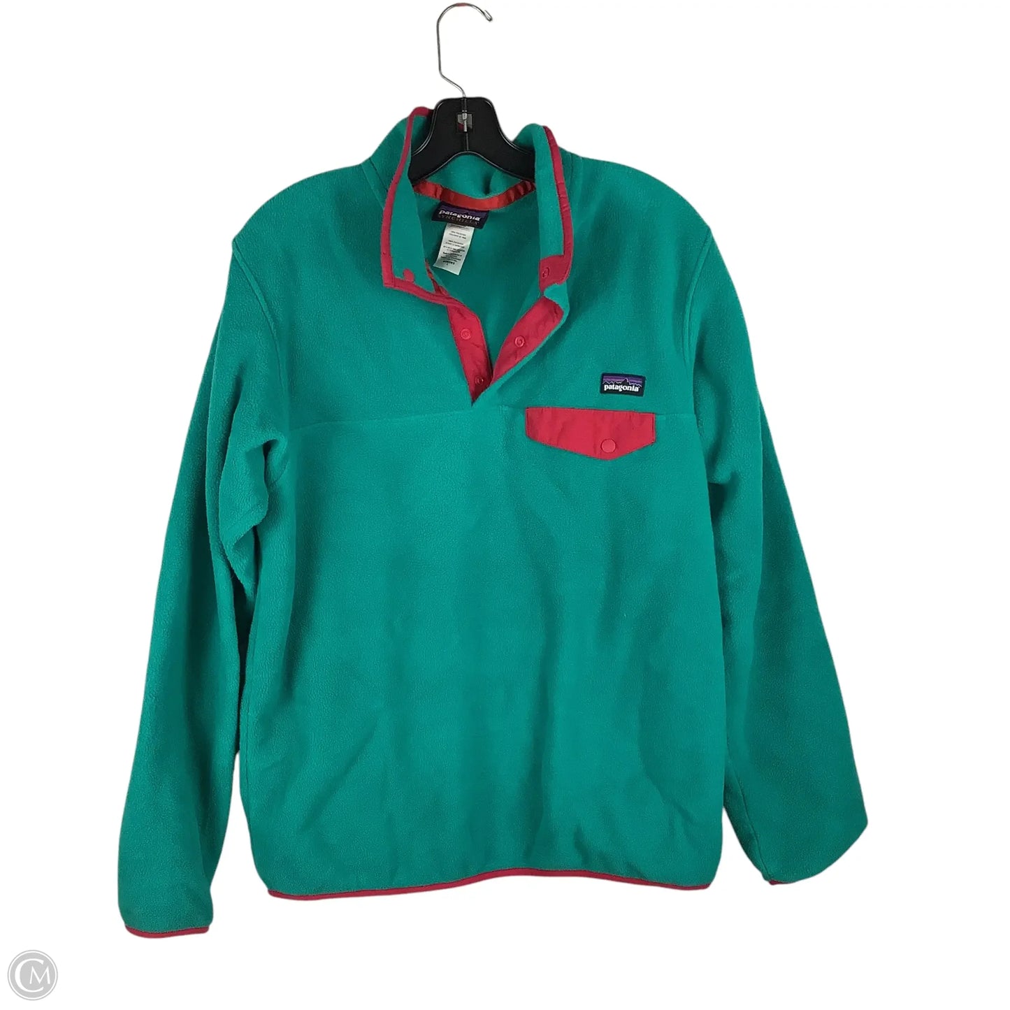 Jacket Fleece By Patagonia In Teal, Size: L