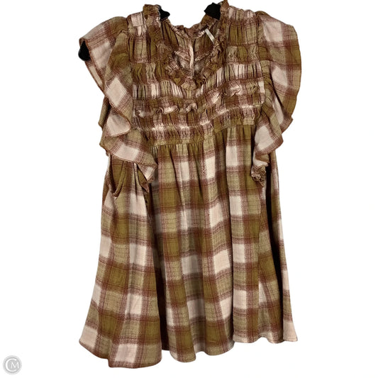 Top Short Sleeve By Free People In Brown, Size: M