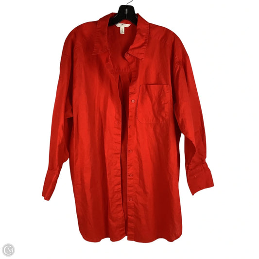 Top Long Sleeve By H&m In Red, Size: M