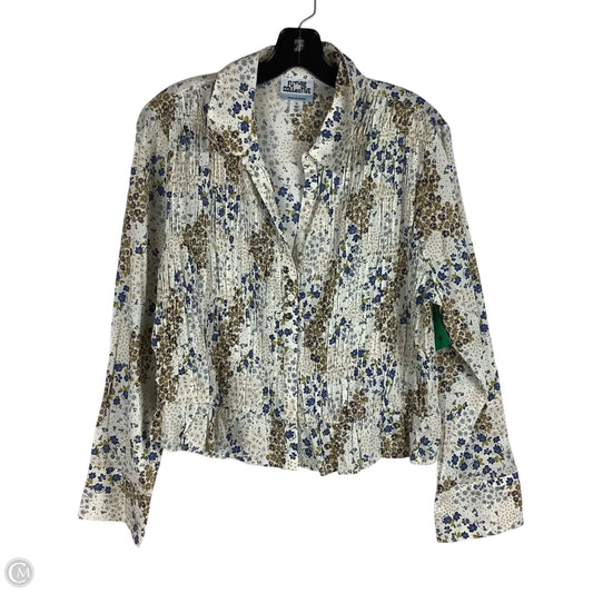 Top Long Sleeve By Clothes Mentor In Blue & Cream, Size: Xl