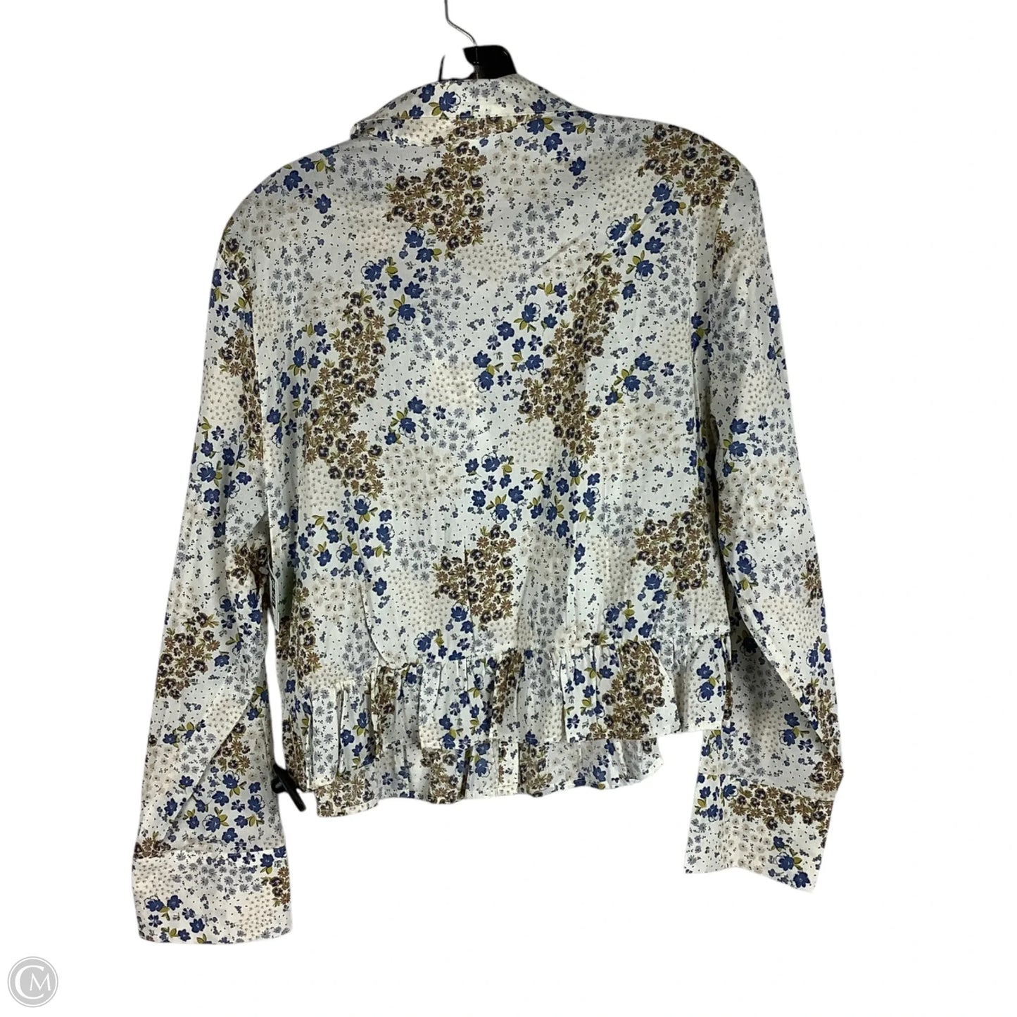 Top Long Sleeve By Clothes Mentor In Blue & Cream, Size: Xl