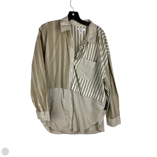 Top Long Sleeve By Madewell In Striped Pattern, Size: Xl