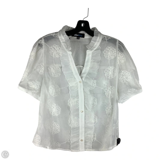 Top Short Sleeve By Clothes Mentor In White, Size: L