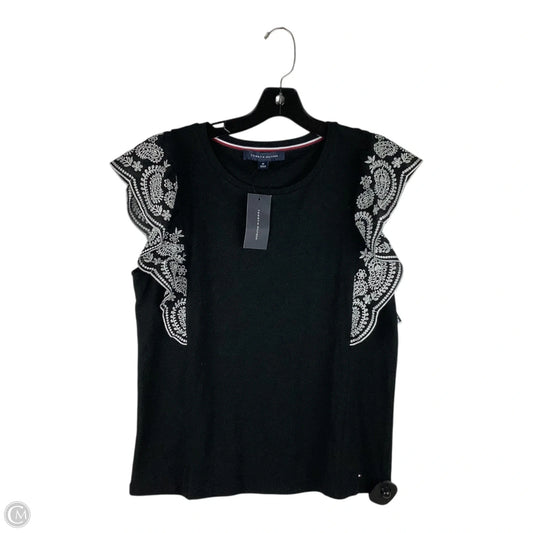 Top Short Sleeve By Tommy Hilfiger In Black, Size: M