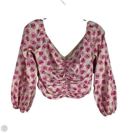 Top Long Sleeve By Zara In Pink, Size: M