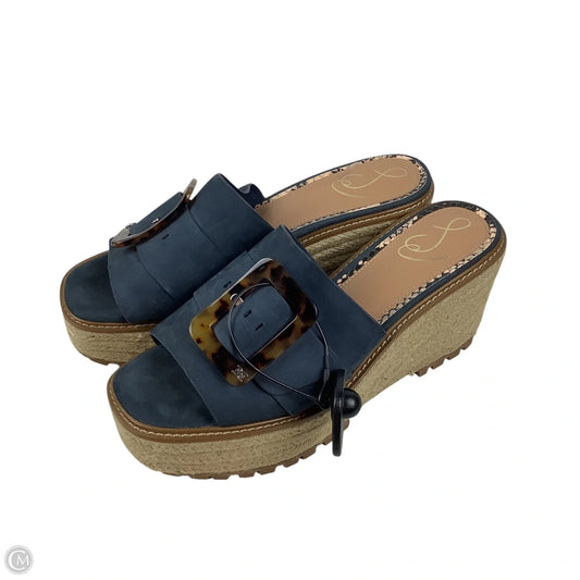 Sandals Heels Wedge By Sam Edelman In Navy, Size: 11