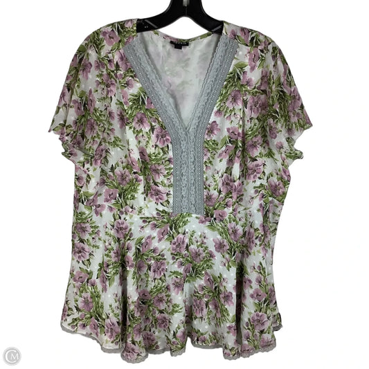 Top Short Sleeve By Torrid In Floral Print, Size: 1x