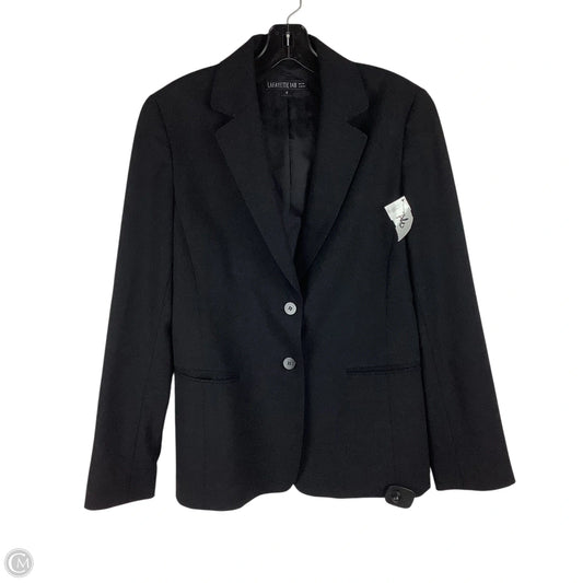 Blazer Designer By Lafayette 148 In Black, Size: 4