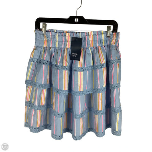 Skirt Mini & Short By Crown And Ivy In Striped Pattern, Size: M