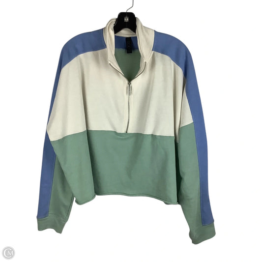 Sweatshirt Collar By Clothes Mentor In Blue & Green, Size: L