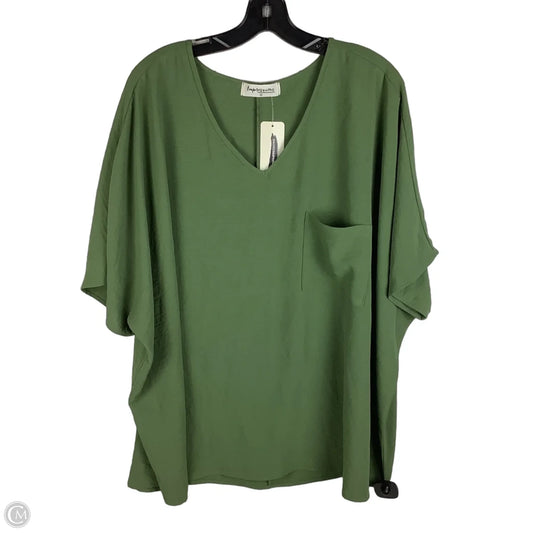 Top Short Sleeve By Impressions In Green, Size: 2x