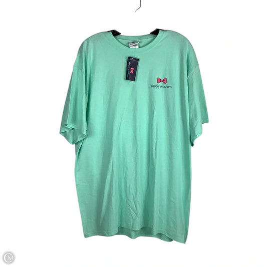 Top Short Sleeve By Simply Southern In Green, Size: Xl