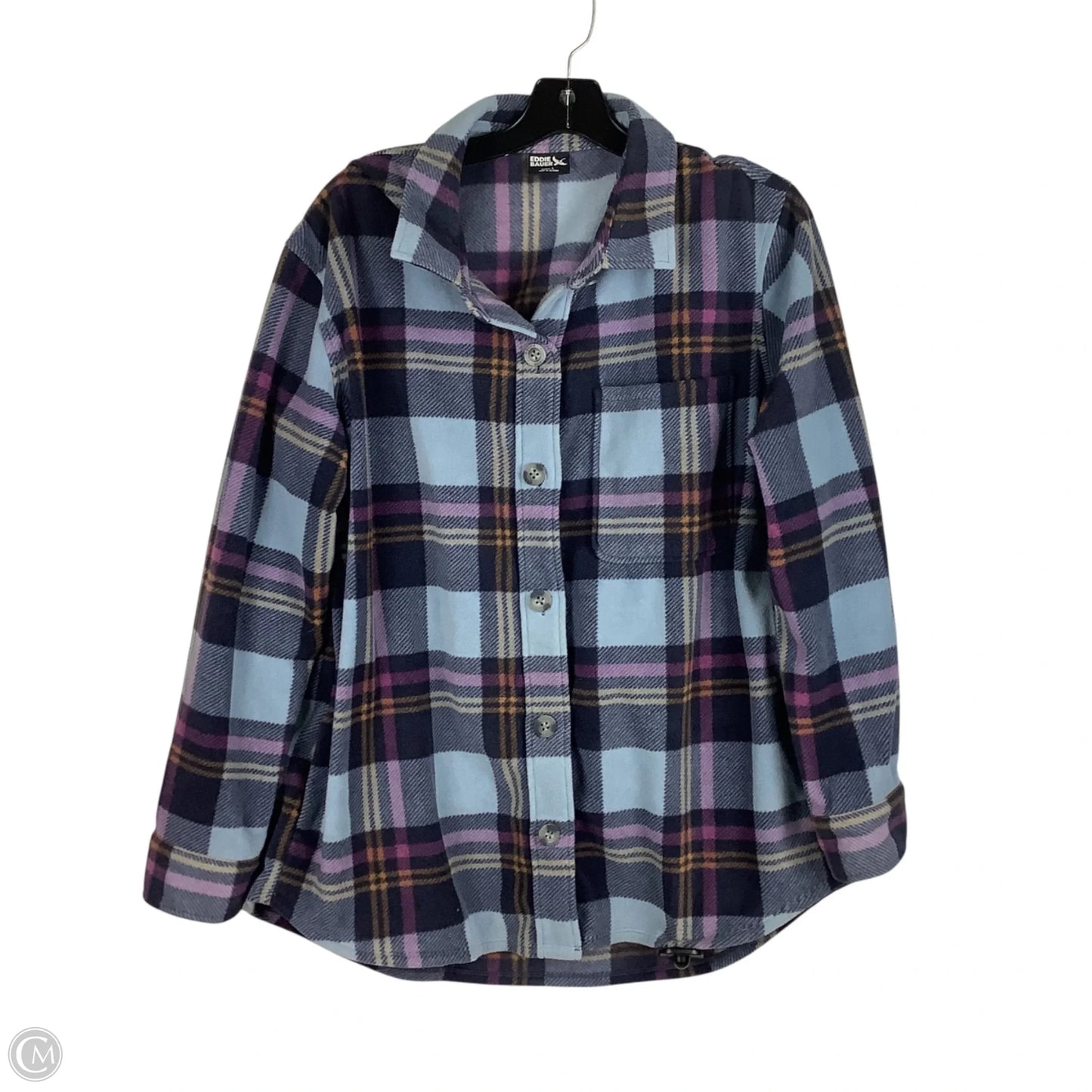 Jacket Shirt By Eddie Bauer In Purple, Size: L