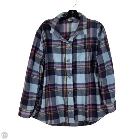 Jacket Shirt By Eddie Bauer In Purple, Size: L
