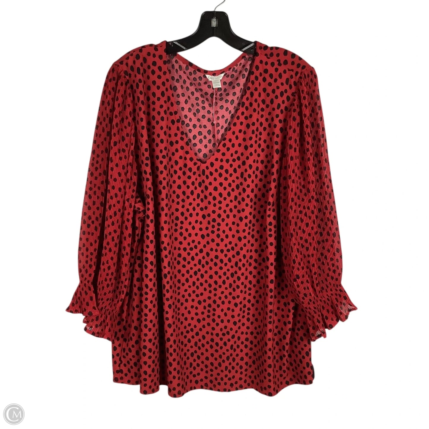 Top Long Sleeve By Cato In Red, Size: 3x (22/24)