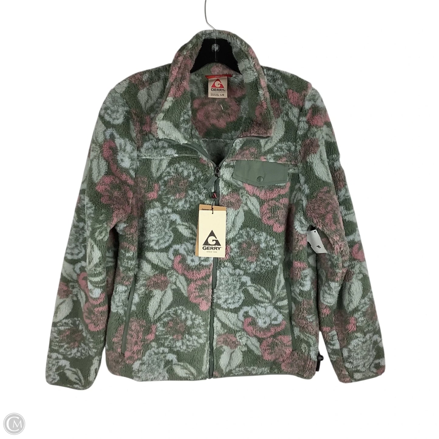 Jacket Faux Fur & Sherpa By Gerry In Green, Size: L