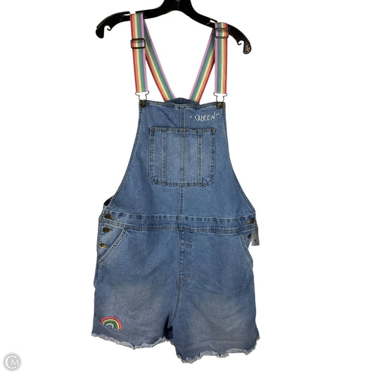 Shortalls By Clothes Mentor In Blue Denim, Size: L