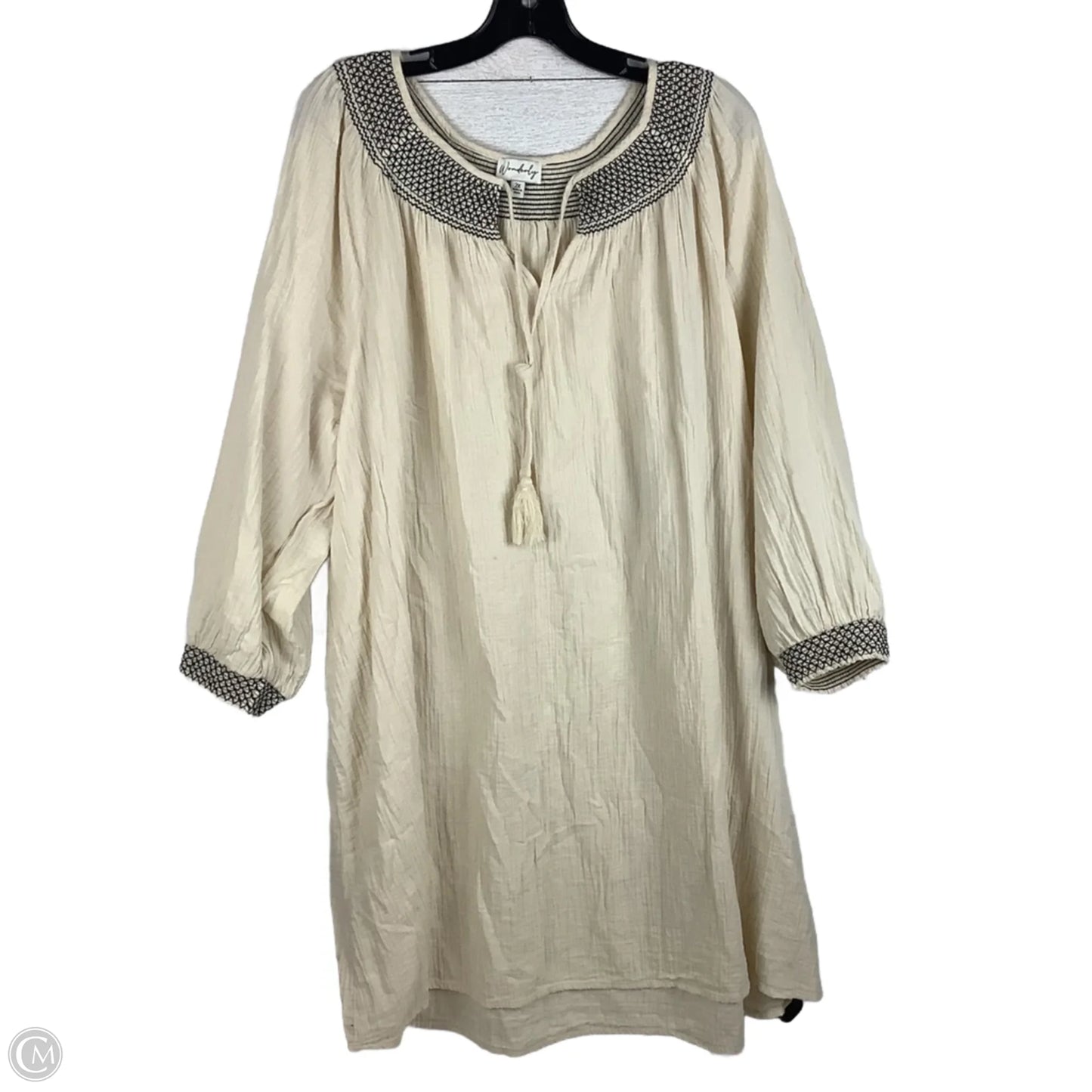 Dress Casual Short By Wonderly In Cream, Size: 2x