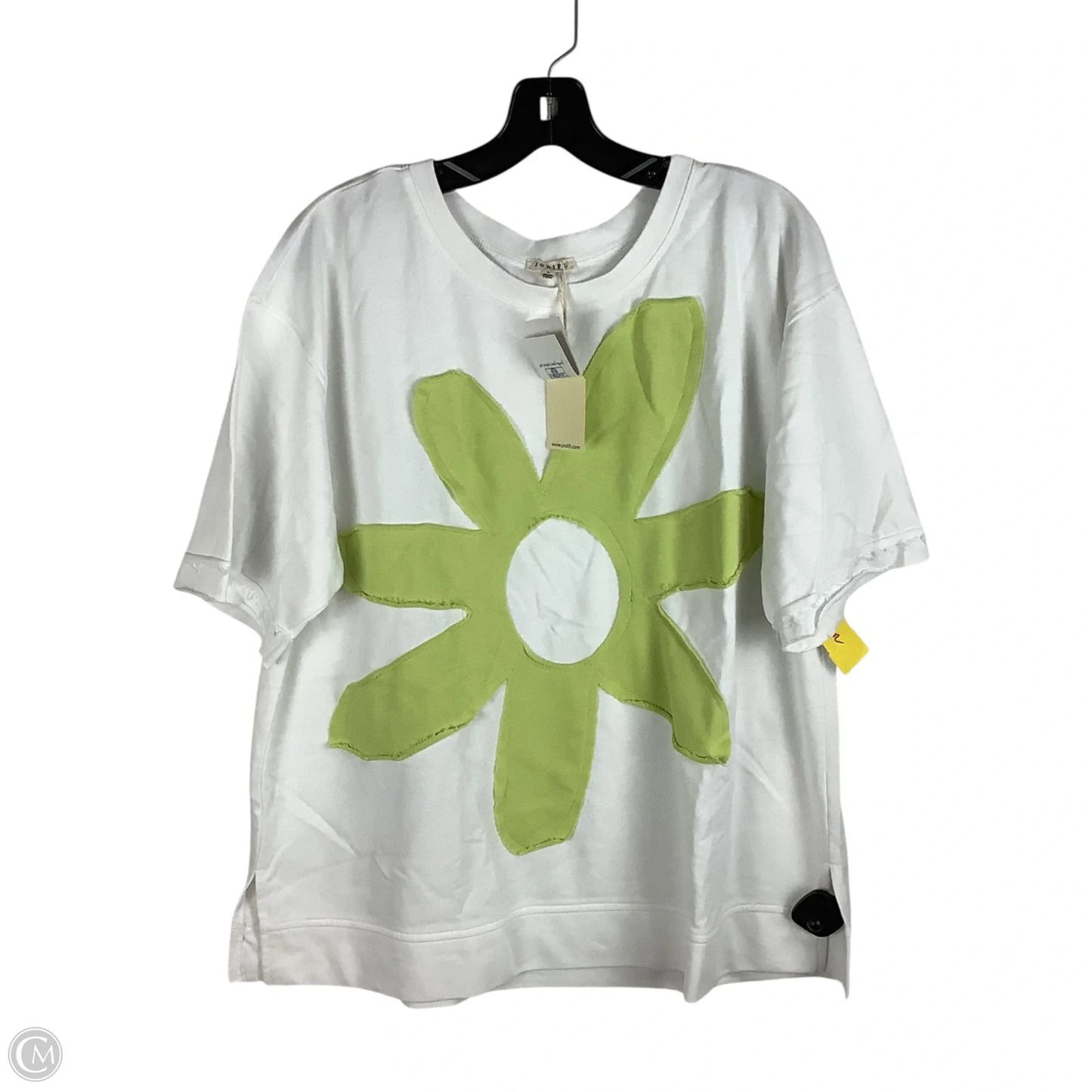 Top Short Sleeve By Jodifl In Green & White, Size: L