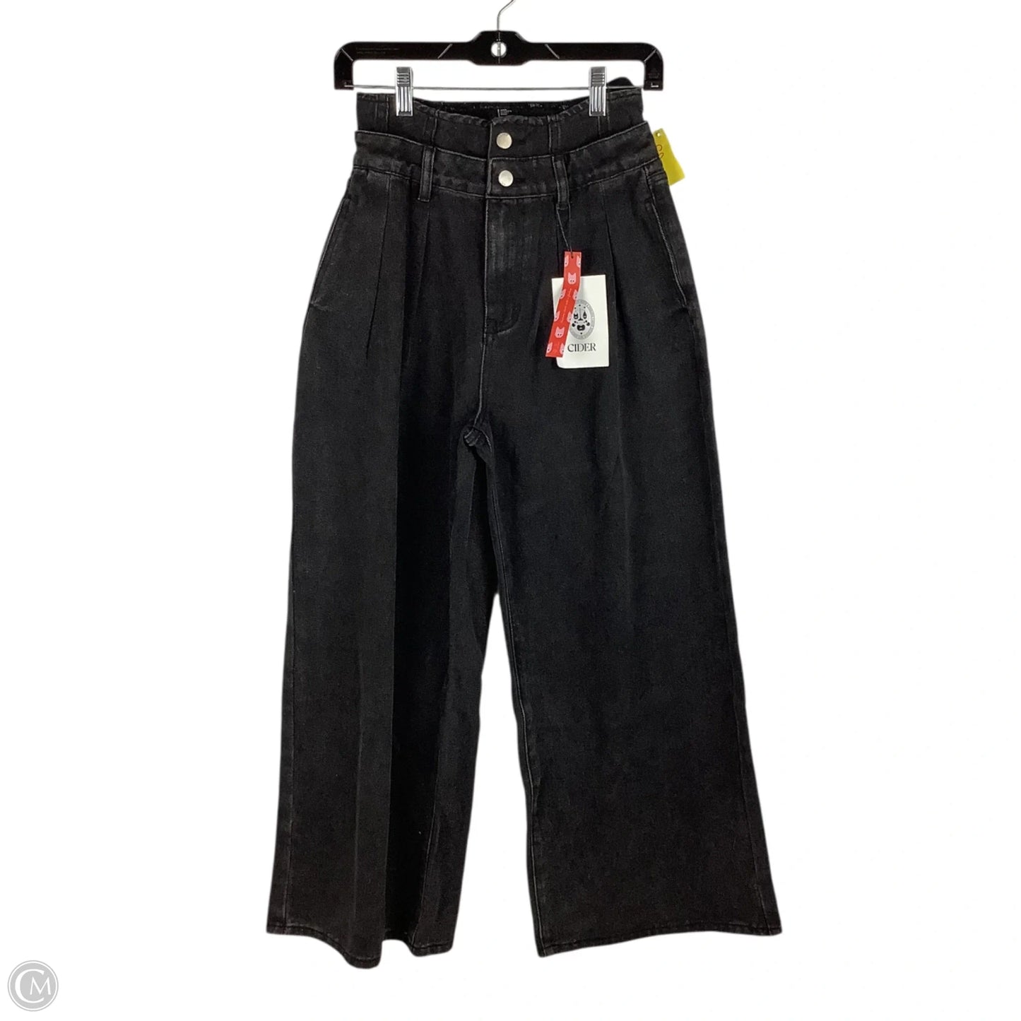 Pants Wide Leg By Cider In Black Denim, Size: Xs