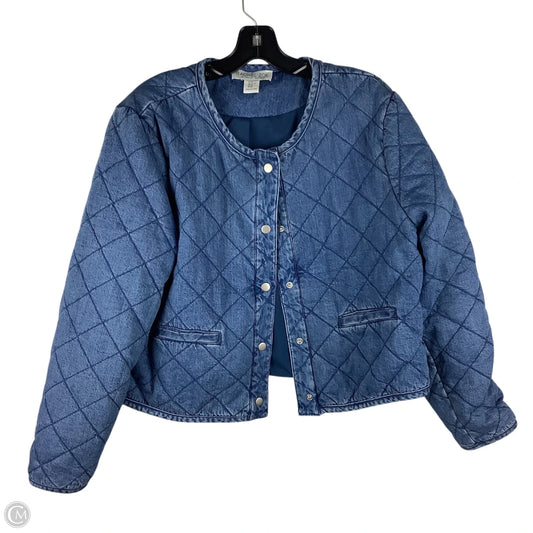 Jacket Puffer & Quilted By Rachel Zoe In Blue Denim, Size: Xl