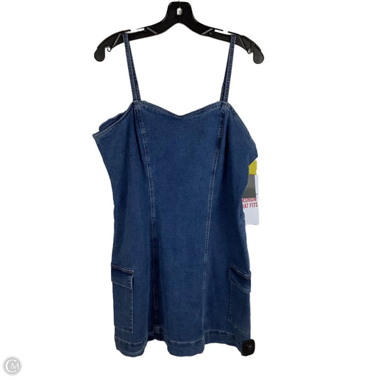 Dress Casual Short By Celebrity Pink In Blue Denim, Size: Xl