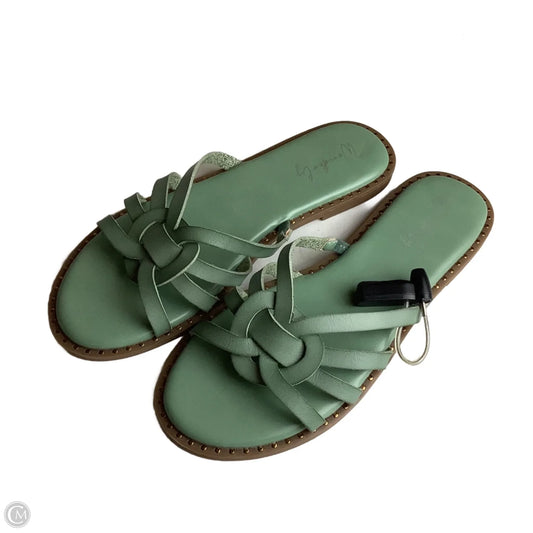 Sandals Flats By Wonderly In Green, Size: 9