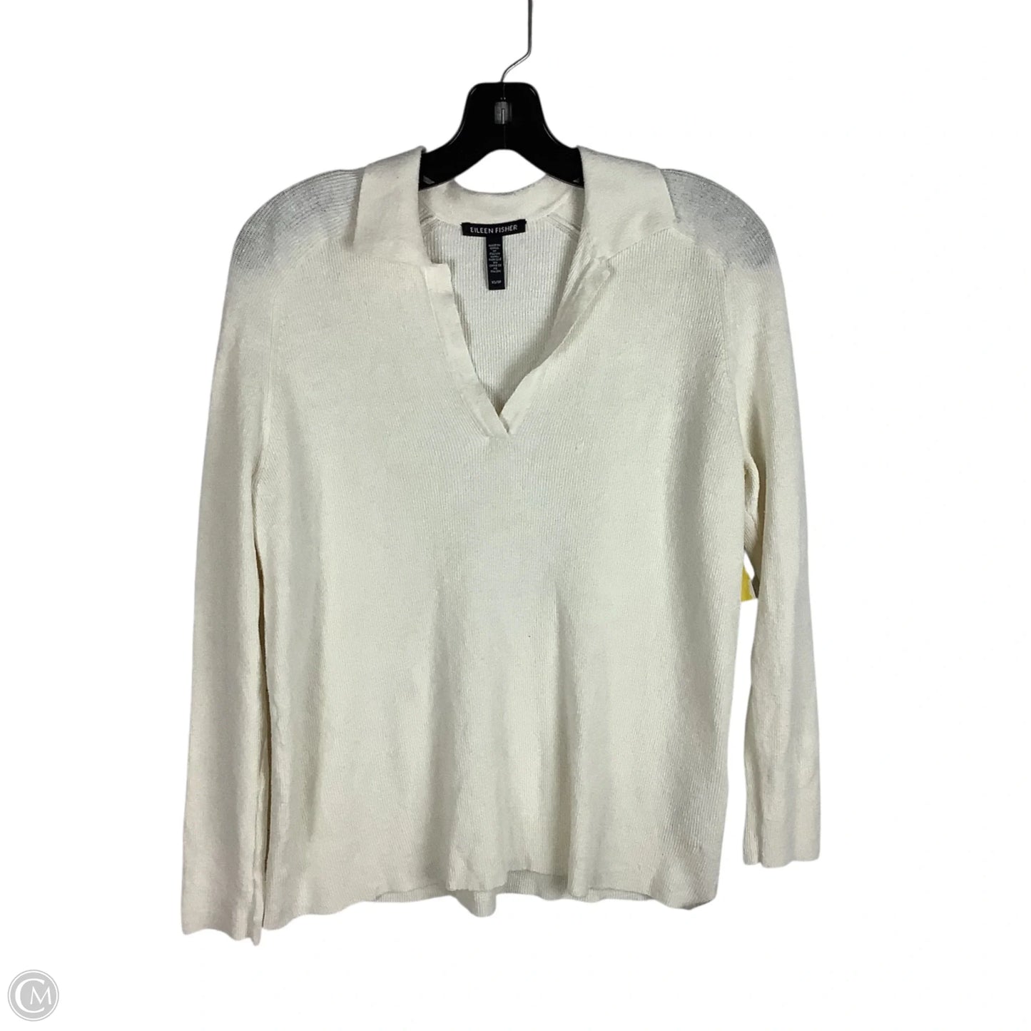 Top Long Sleeve By Eileen Fisher In White, Size: Xs
