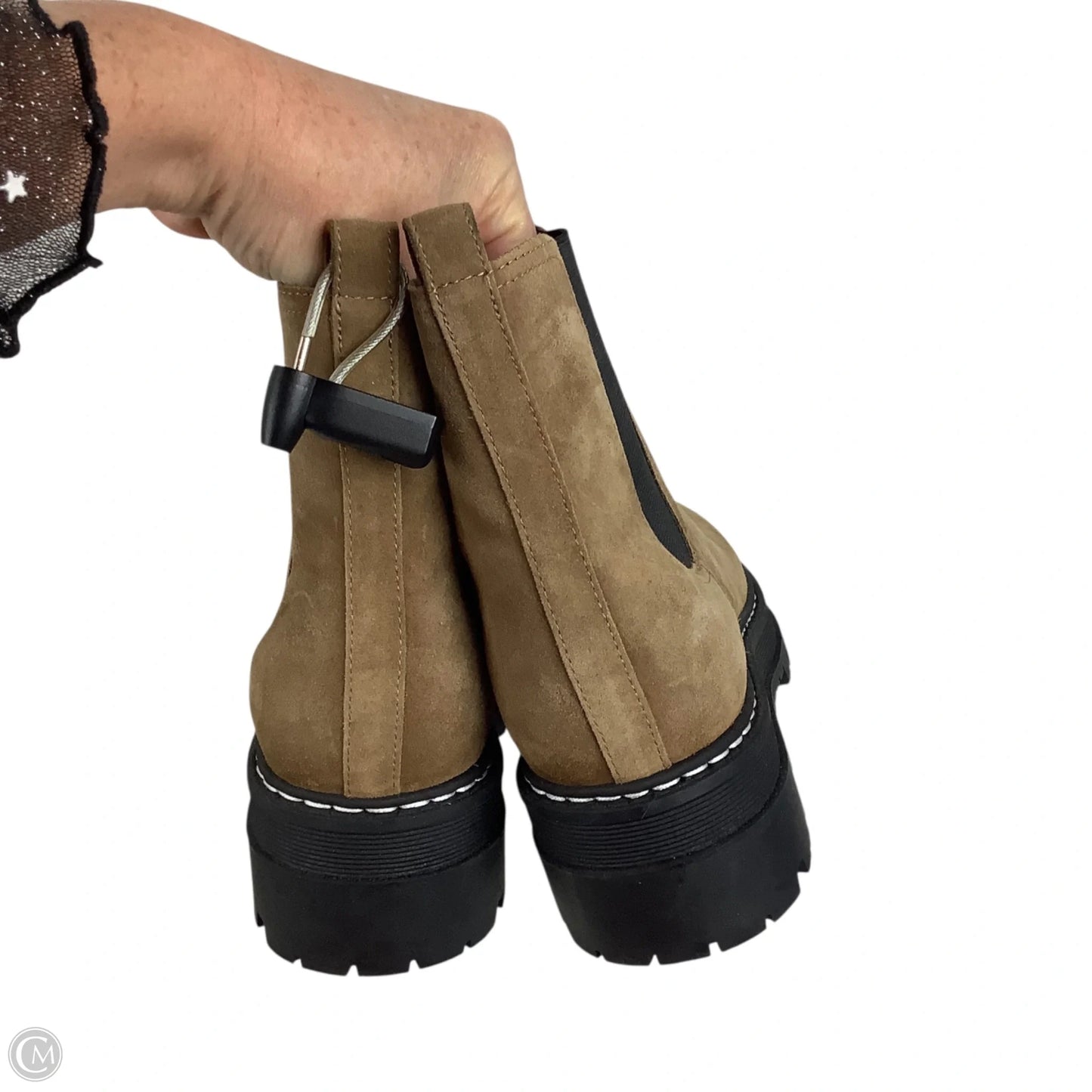 Boots Ankle Heels By Marc Fisher In Brown, Size: 10
