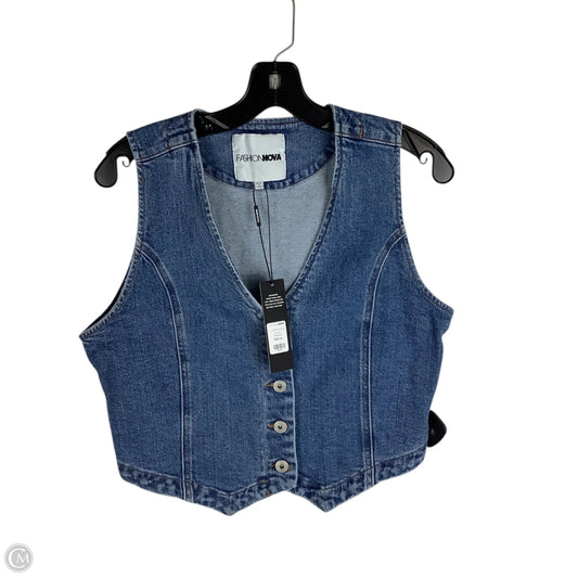 Vest Other By Fashion Nova In Blue Denim, Size: Xl