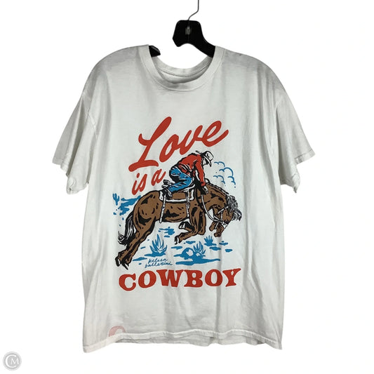 Top Short Sleeve By Clothes Mentor In White, Size: L