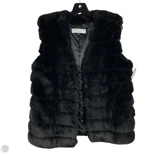 Vest Faux Fur & Sherpa By Tahari In Black, Size: M