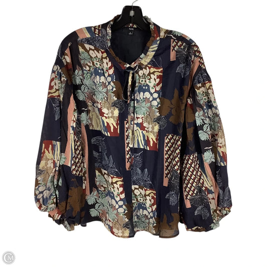 Top Long Sleeve By Fate In Navy, Size: L