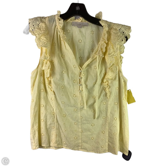 Top Sleeveless By Loft In Yellow, Size: M