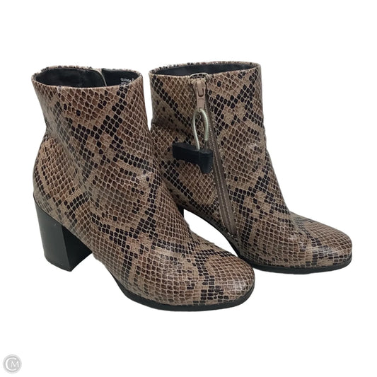 Boots Ankle Heels By New Directions In Snakeskin Print, Size: 6