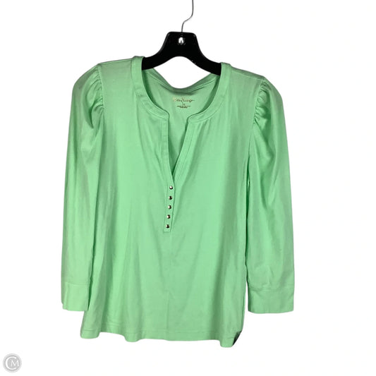 Top Long Sleeve Designer By Lilly Pulitzer In Green, Size: M