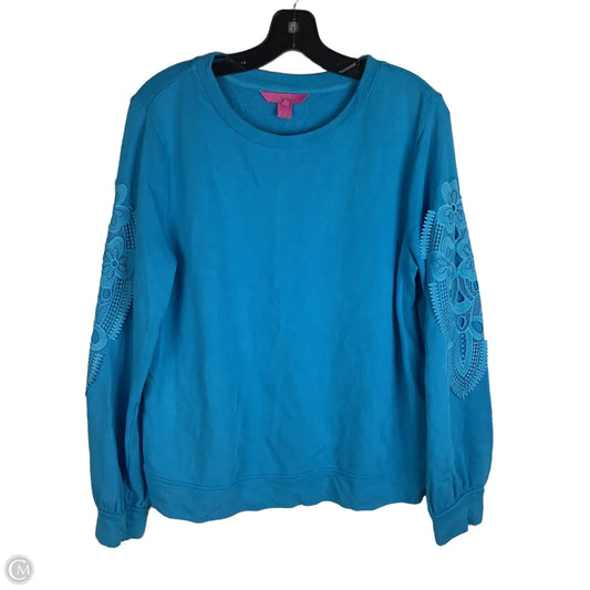 Top Long Sleeve Designer By Lilly Pulitzer In Blue, Size: M