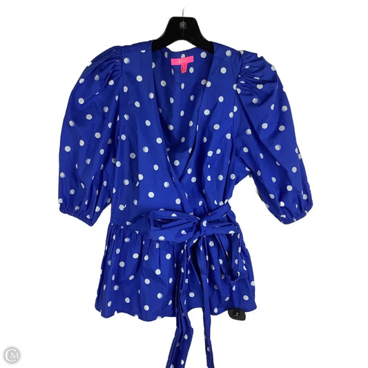 Top Short Sleeve Designer By Lilly Pulitzer In Polkadot Pattern, Size: 8