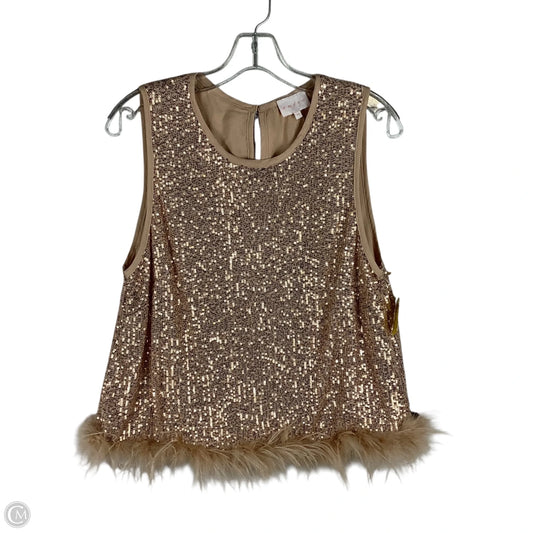 Top Sleeveless By Entro In Gold, Size: M