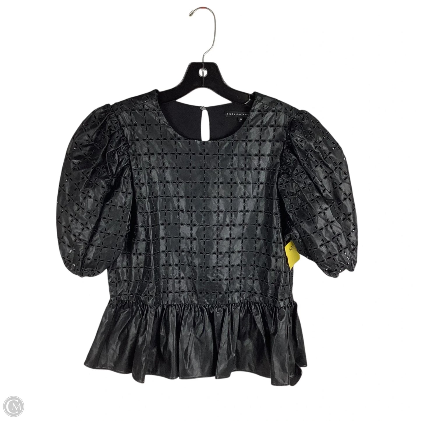 Top Short Sleeve By English Factory In Black, Size: M