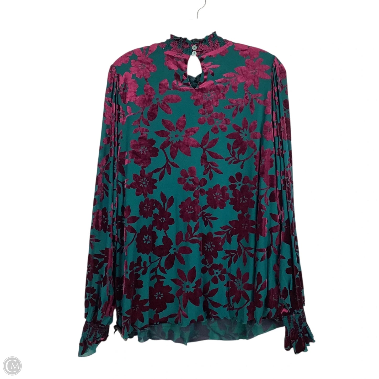 Top Long Sleeve By Easel In Green & Purple, Size: M