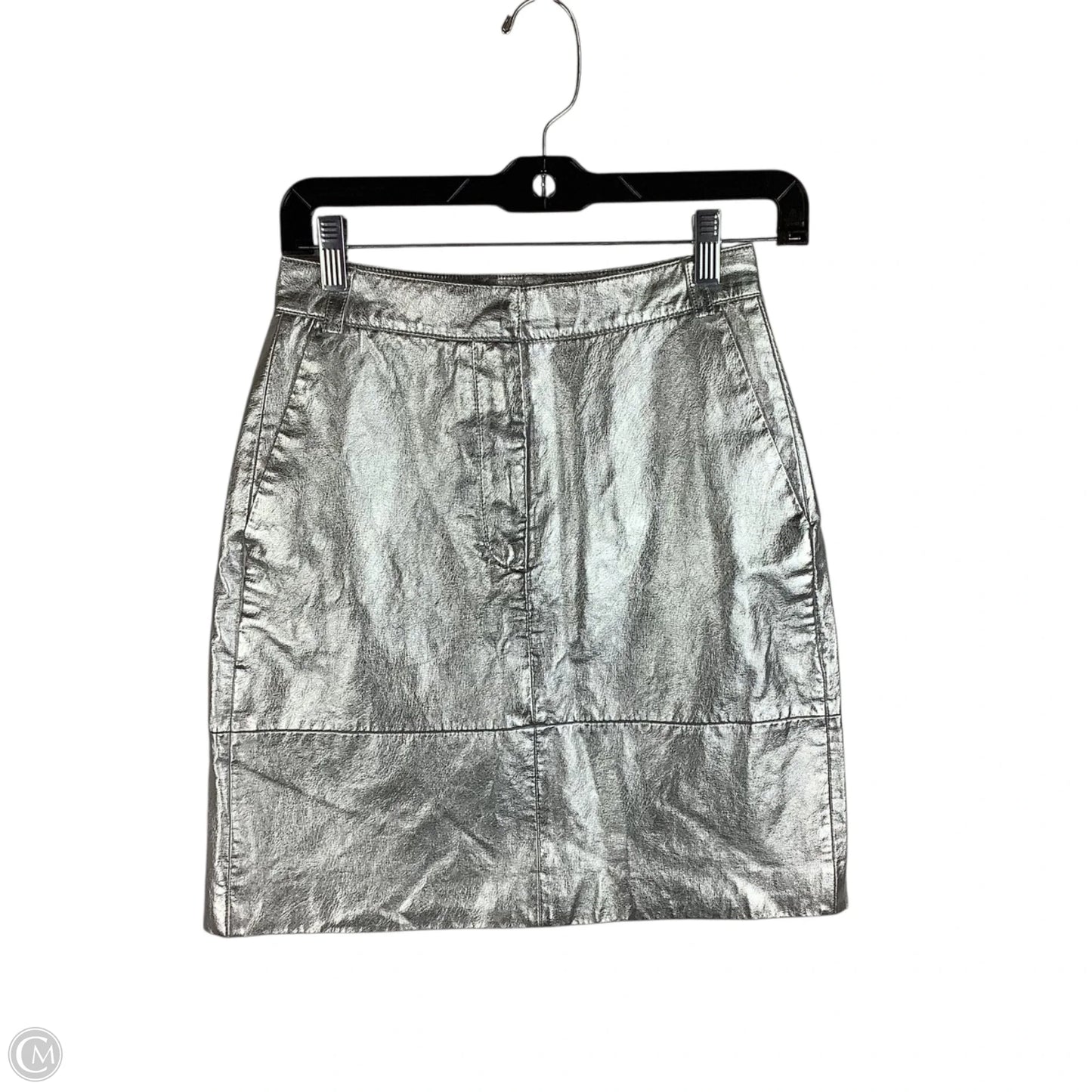 Skirt Midi By Clothes Mentor In Silver, Size: Est. 2